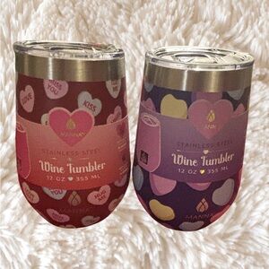 Anna Pink & Purple Heart Wine Tumblers - Set of 2